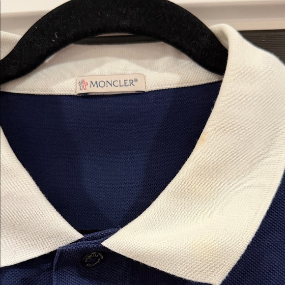 Moncler Navy Polo with White Accents - Picture 2 of 5
